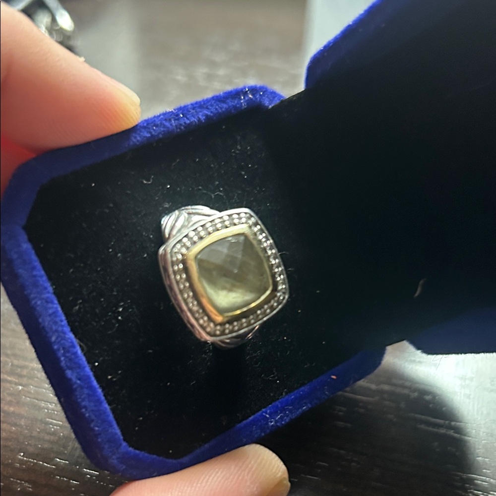 Silver Ring With Square Gemstone - image 5